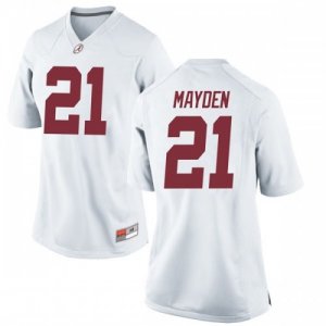 Women's Alabama Crimson Tide #21 Jared Mayden White Game NCAA College Football Jersey 2403LRFJ8